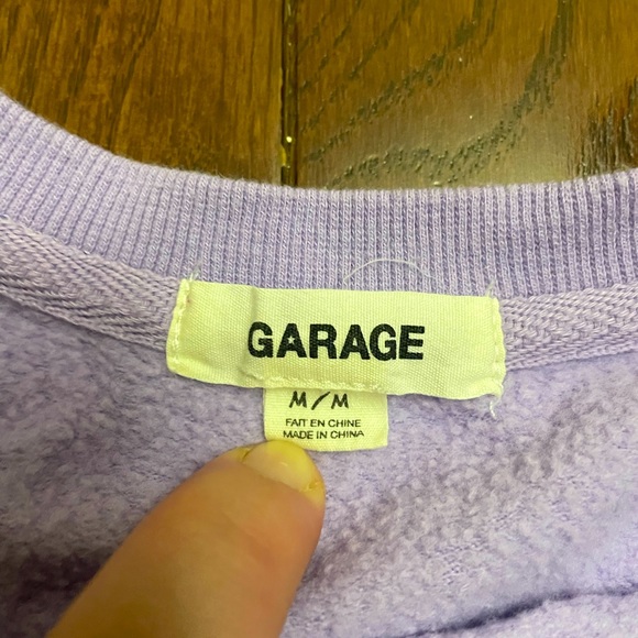 Garage Women’s Purple Crew Neck With Cut Shoulders - Picture 2 of 4